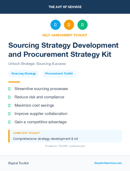 Sourcing Strategy Development and Procurement Strategy Kit