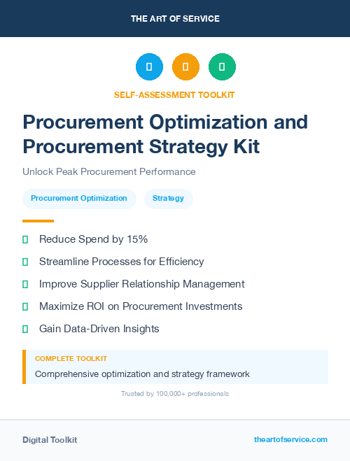 Procurement Optimization and Procurement Strategy Kit
