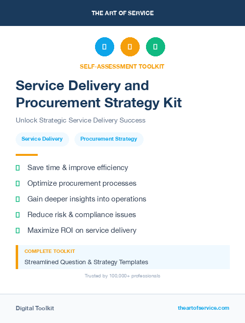 Service Delivery and Procurement Strategy Kit