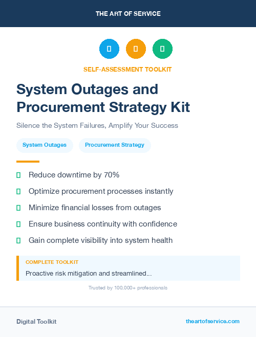 System Outages and Procurement Strategy Kit