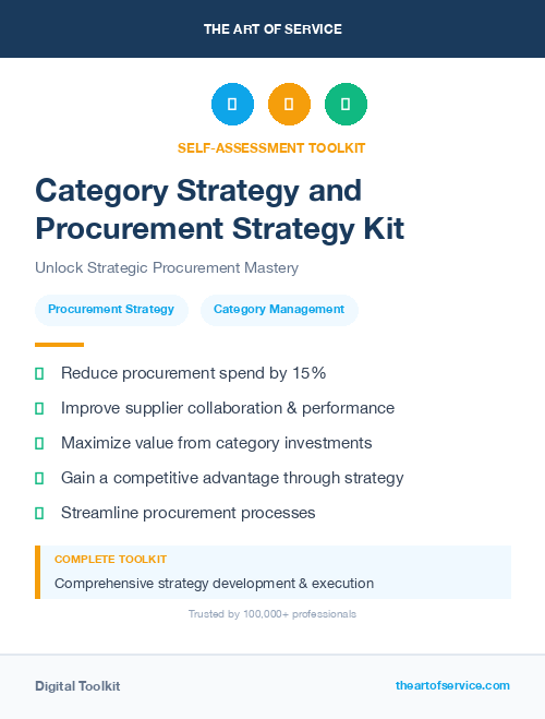 Category Strategy and Procurement Strategy Kit