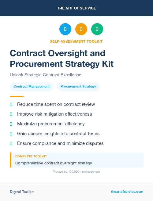 Contract Oversight and Procurement Strategy Kit