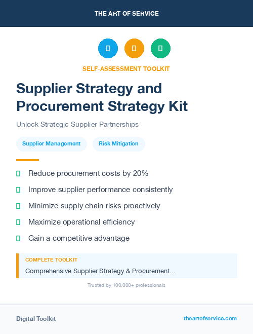 Supplier Strategy and Procurement Strategy Kit
