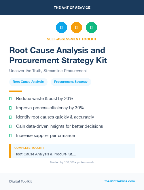 Root Cause Analysis and Procurement Strategy Kit