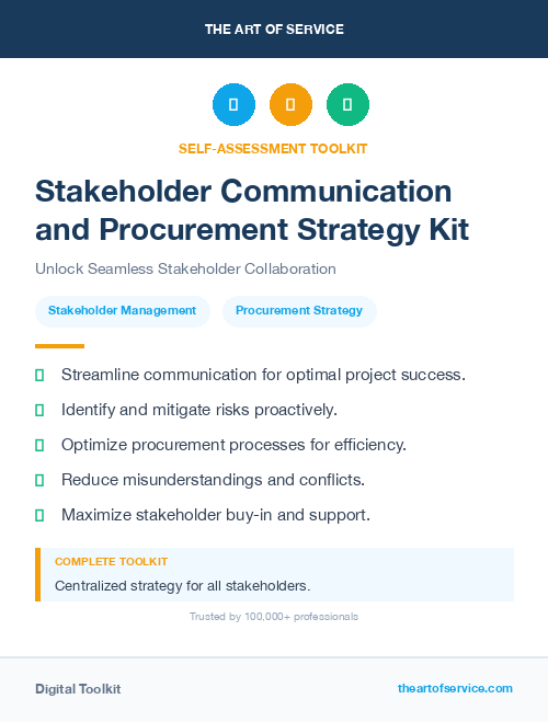 Stakeholder Communication and Procurement Strategy Kit