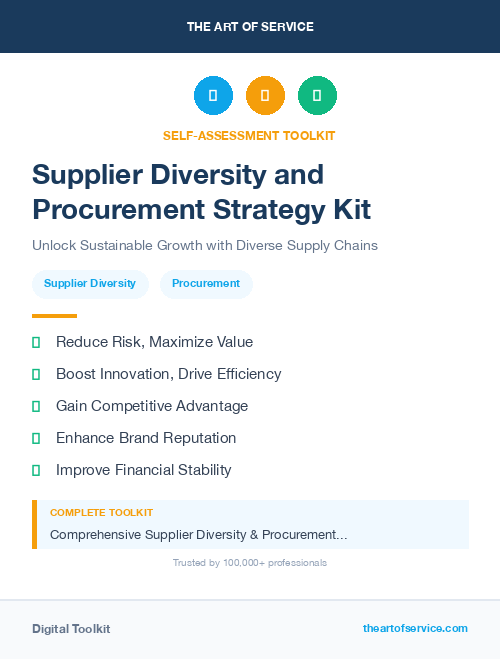 Supplier Diversity and Procurement Strategy Kit