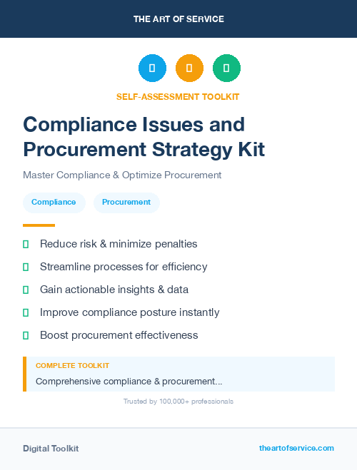 Compliance Issues and Procurement Strategy Kit