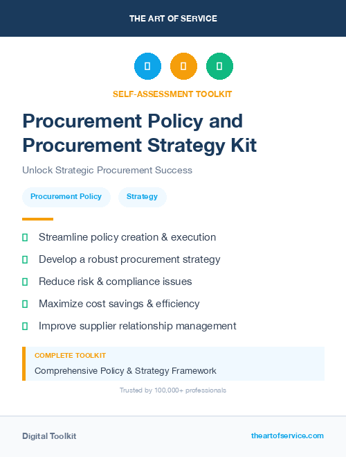 Procurement Policy and Procurement Strategy Kit
