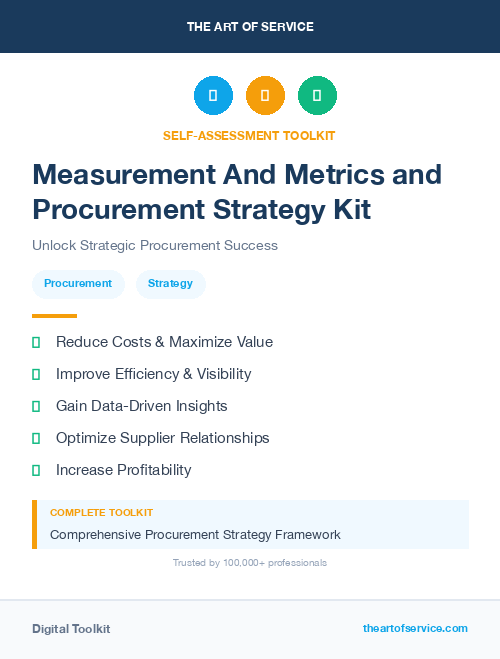 Measurement And Metrics and Procurement Strategy Kit