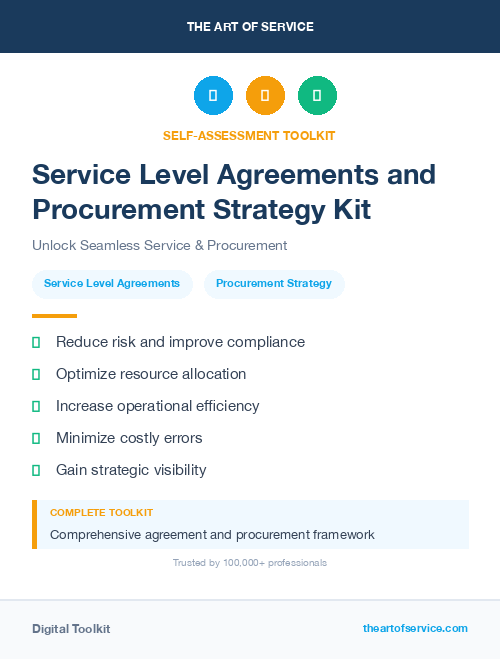 Service Level Agreements and Procurement Strategy Kit