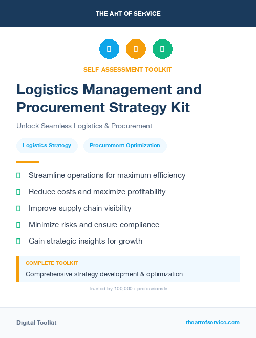 Logistics Management and Procurement Strategy Kit