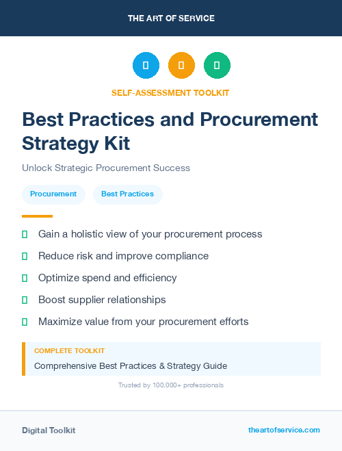 Best Practices and Procurement Strategy Kit