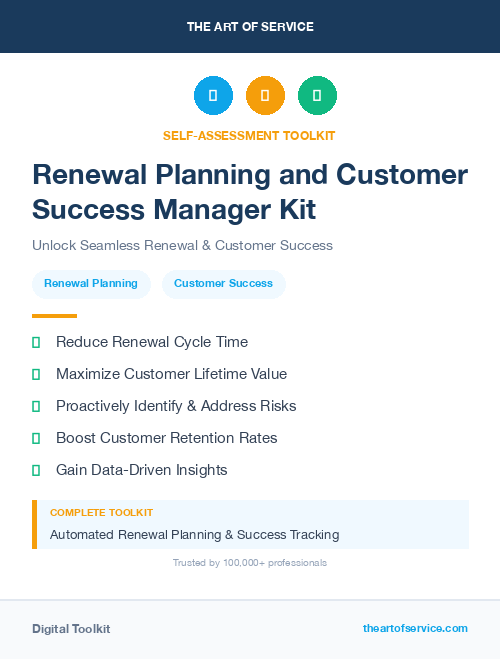Renewal Planning and Customer Success Manager Kit