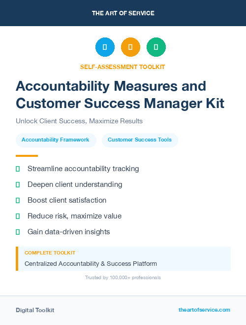 Accountability Measures and Customer Success Manager Kit