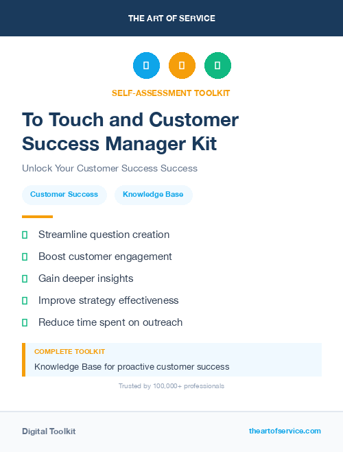 To Touch and Customer Success Manager Kit
