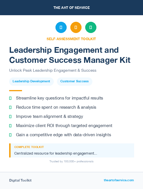 Leadership Engagement and Customer Success Manager Kit