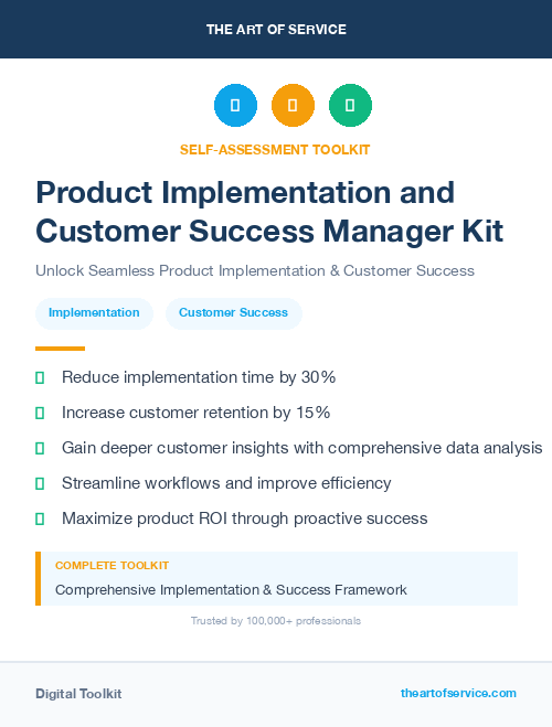 Product Implementation and Customer Success Manager Kit