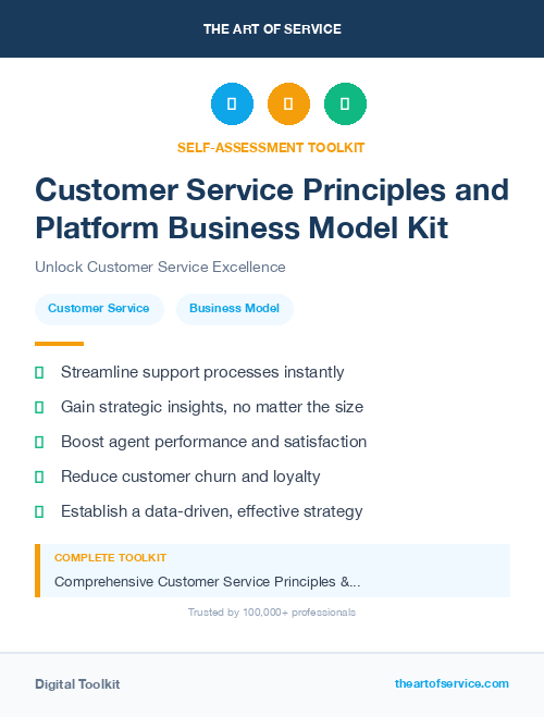 Customer Service Principles and Platform Business Model Kit