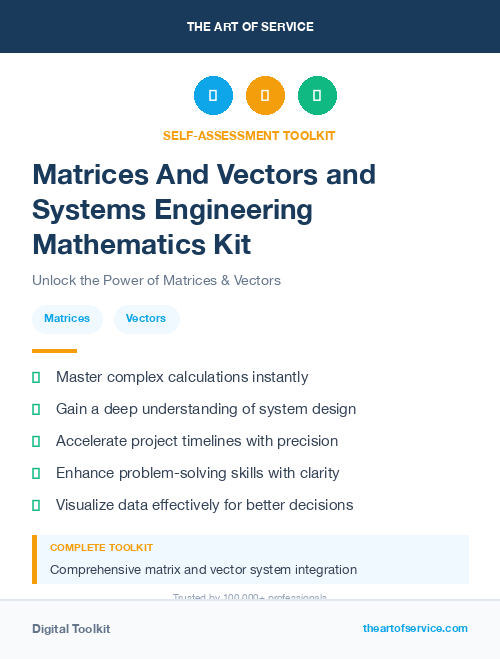Matrices And Vectors and Systems Engineering Mathematics Kit