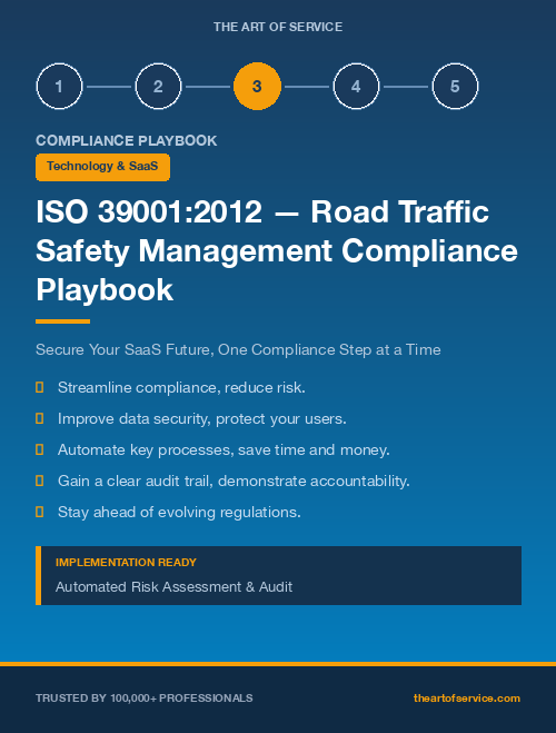 ISO 39001:2012 — Road Traffic Safety Management Compliance Playbook for Technology & SaaS