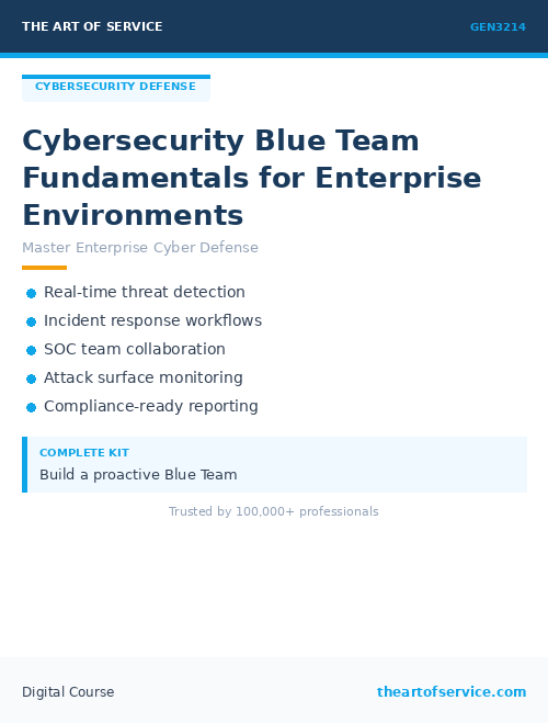 GEN3214 Cybersecurity Blue Team Fundamentals for Enterprise Environments
