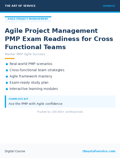 GEN9052 Agile Project Management PMP Exam Readiness for Cross Functional Teams