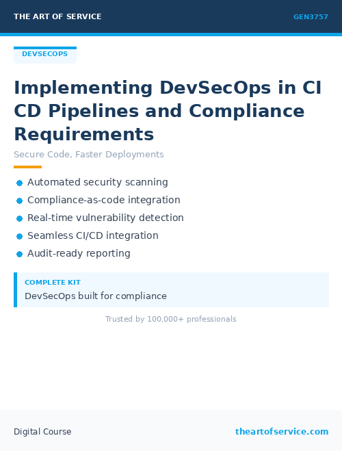 GEN3757 Implementing DevSecOps in CI CD Pipelines and Compliance Requirements