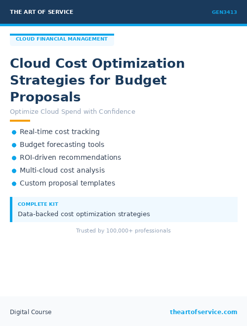 GEN3413 Cloud Cost Optimization Strategies for Budget Proposals