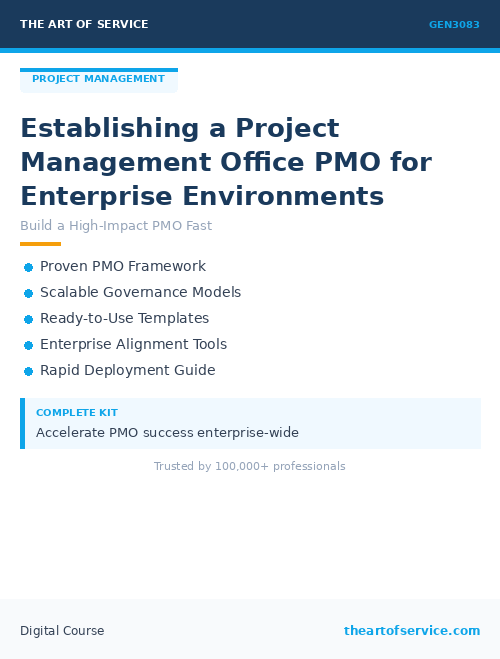 GEN3083 Establishing a Project Management Office PMO for Enterprise Environments
