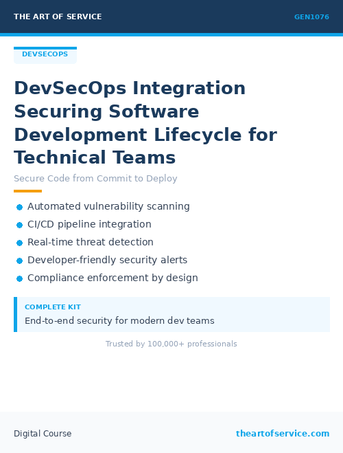 GEN1076 DevSecOps Integration Securing Software Development Lifecycle for Technical Teams