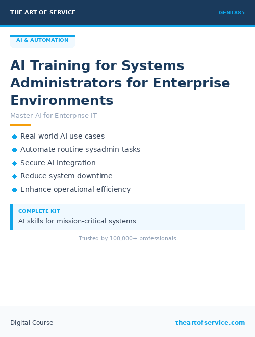 GEN1885 AI Training for Systems Administrators for Enterprise Environments