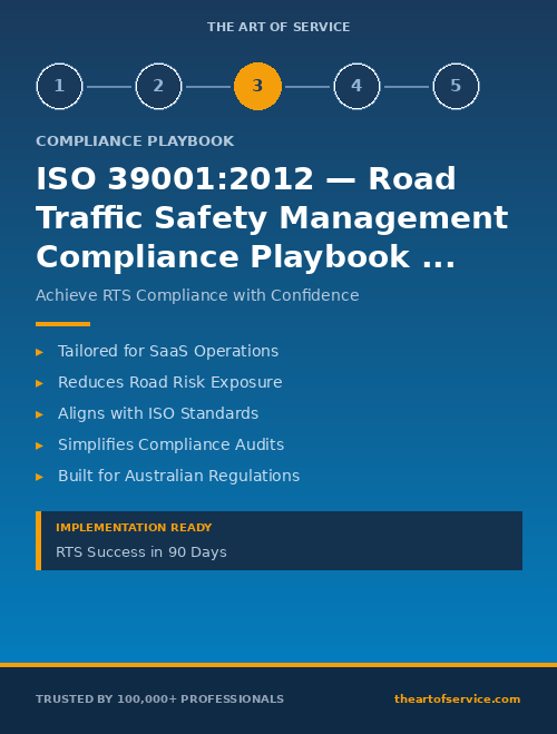 ISO 39001:2012 — Road Traffic Safety Management Compliance Playbook for Technology & SaaS in Australia