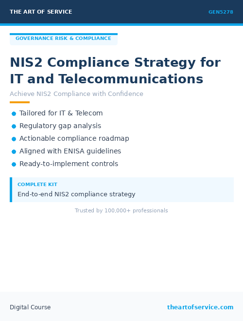 GEN5278 NIS2 Compliance Strategy for IT and Telecommunications