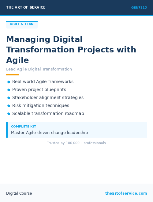GEN7215 Managing Digital Transformation Projects with Agile