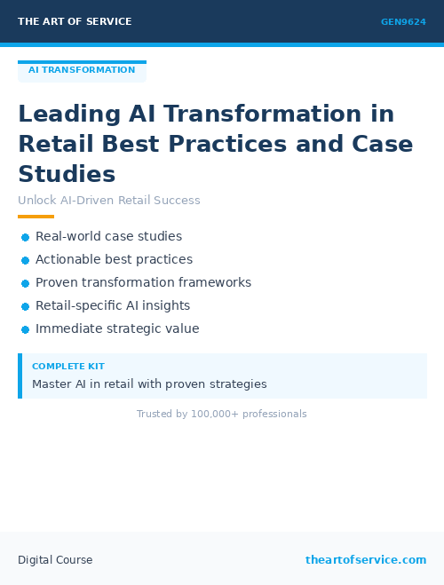 GEN9624 Leading AI Transformation in Retail Best Practices and Case Studies