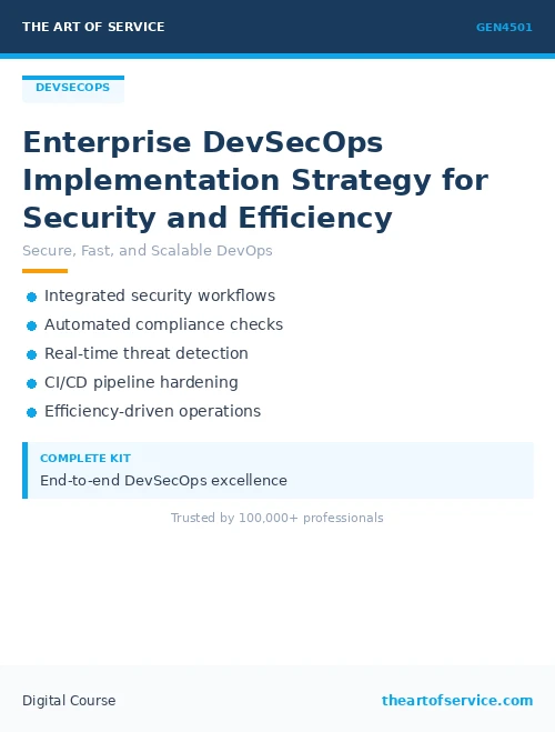 GEN4501 Enterprise DevSecOps Implementation Strategy for Security and Efficiency