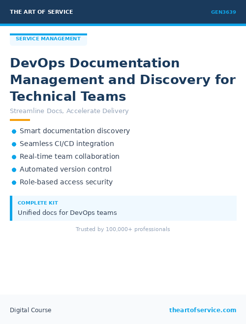 GEN3639 DevOps Documentation Management and Discovery for Technical Teams