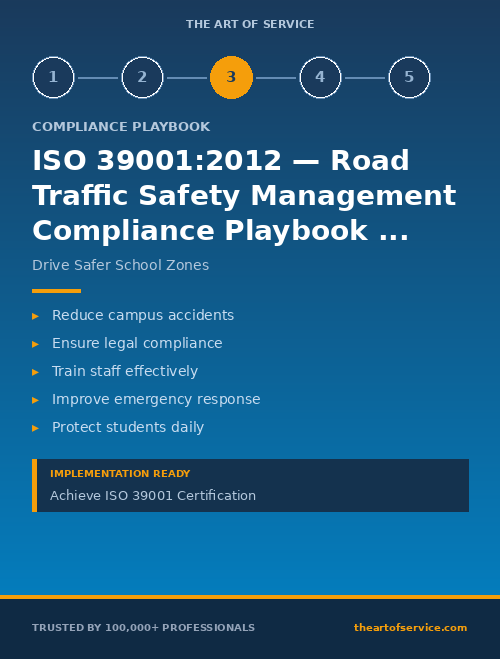 ISO 39001:2012 — Road Traffic Safety Management Compliance Playbook for Education in United States