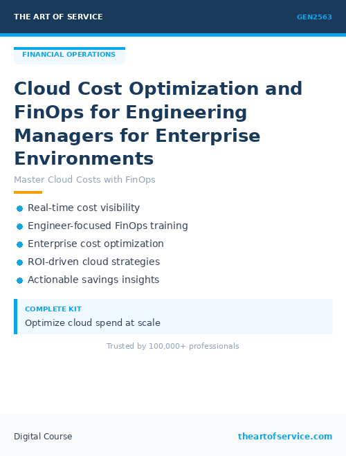 GEN2563 Cloud Cost Optimization and FinOps for Engineering Managers for Enterprise Environments
