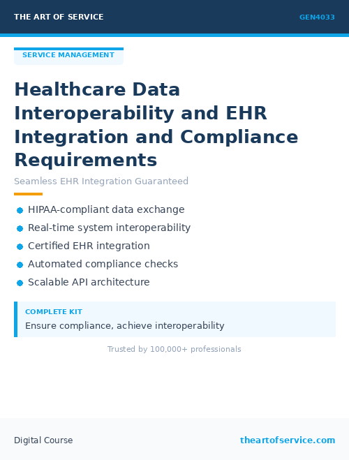 GEN4033 Healthcare Data Interoperability and EHR Integration and Compliance Requirements