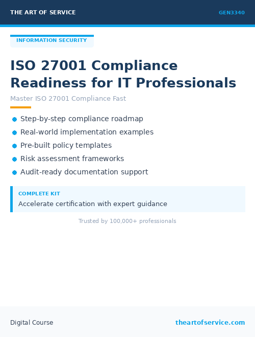 GEN3340 ISO 27001 Compliance Readiness for IT Professionals