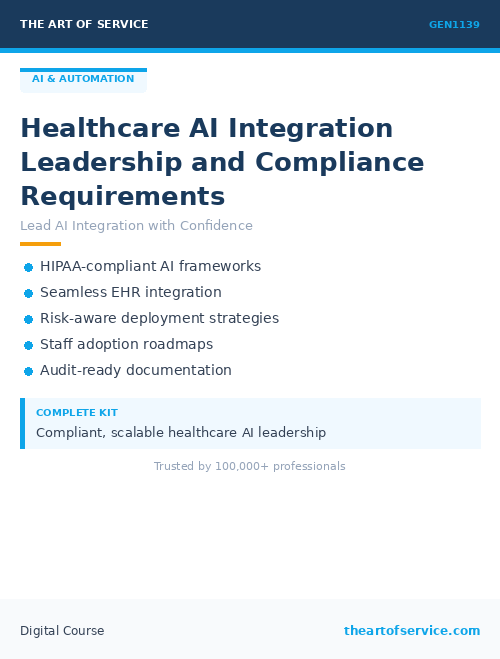 GEN1139 Healthcare AI Integration Leadership and Compliance Requirements
