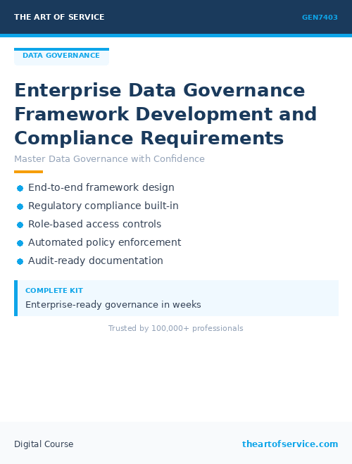 GEN7403 Enterprise Data Governance Framework Development and Compliance Requirements