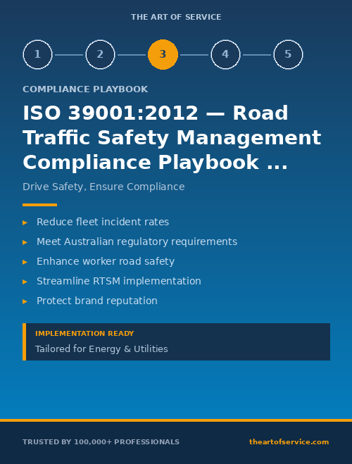ISO 39001:2012 — Road Traffic Safety Management Compliance Playbook for Energy & Utilities in Australia