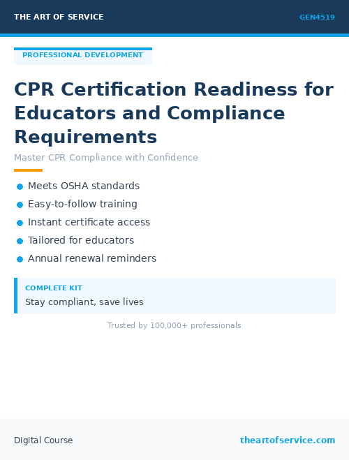 GEN4519 CPR Certification Readiness for Educators and Compliance Requirements