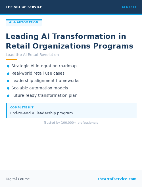 GEN7214 Leading AI Transformation in Retail Organizations Programs