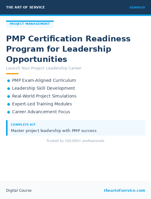 GEN9029 PMP Certification Readiness Program for Leadership Opportunities