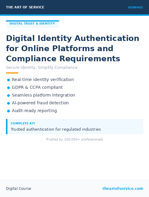 GEN6402 Digital Identity Authentication for Online Platforms and Compliance Requirements
