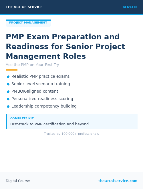 GEN9410 PMP Exam Preparation and Readiness for Senior Project Management Roles