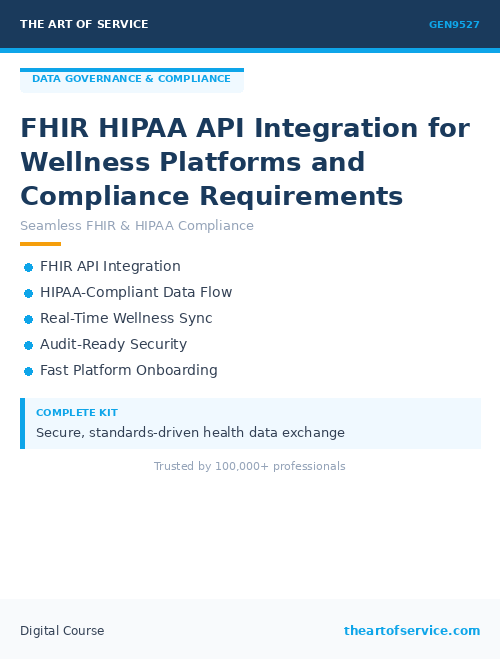 GEN9527 FHIR HIPAA API Integration for Wellness Platforms and Compliance Requirements